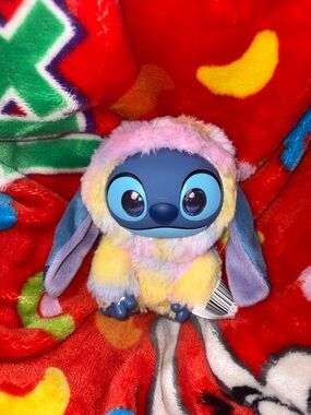 Disney Stitch snow cone swirl 5 inch plush purple yellow clip NEW QUICK SHIP